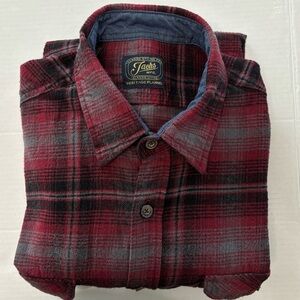 JACHS Burgundy Heritage Plaid Flannel Shirt Size XXL
